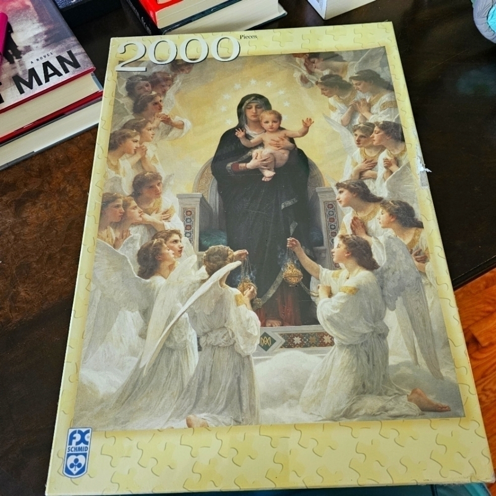 NEW Fx Schmid 2000 Piece Puzzle, The Virgin with Angels Image, Made in France